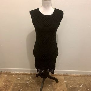 As you wish size small short black knit laced dress